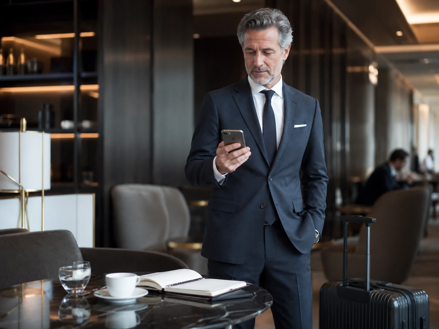 A high-performing professional working in clear morning light — focused, present, not fatigued
